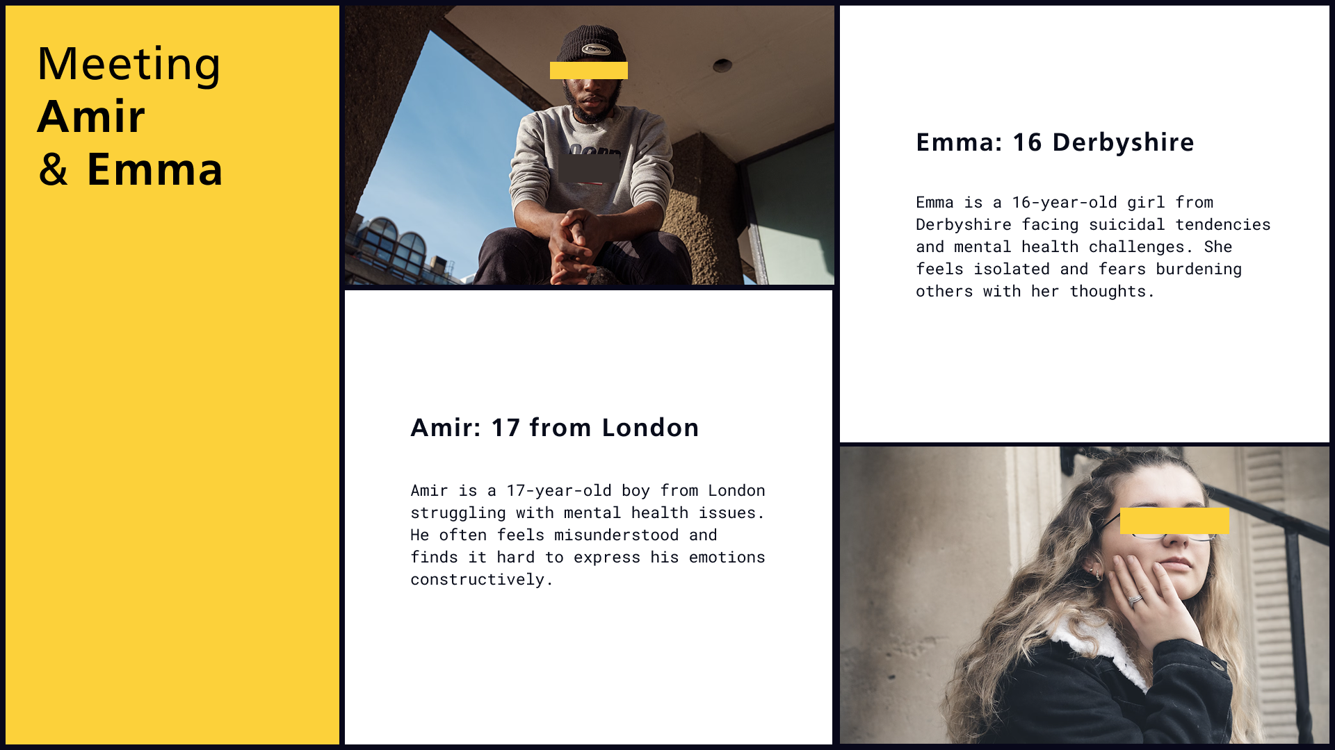 Meeting Amir and Emma persona slides